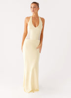 Ambre Mesh Panel Maxi Dress - Yellow