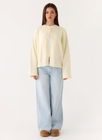 Annie One Button Cardigan - Ivory Cream