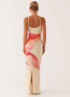 Bad News Mesh Maxi Dress - Yellow Floral