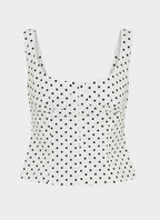 Coastline Bustier Top - White Polka Dot