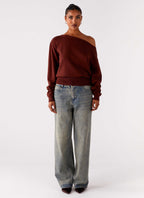 Jaelin Asymmetric Top - Chocolate