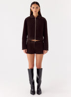 Jeremy Faux Suede Shorts - Chocolate