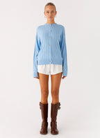 Leo Oversized Cardigan - Sky Blue