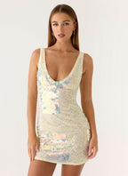 Maral Sequin Mini Dress - Yellow