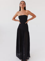 Eden Strapless Maxi Dress - Black