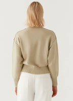 Thelma Oversized Knit Sweater - Pastel Green