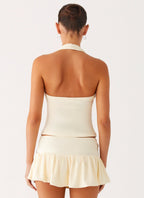 Vegas Nights Halter Neck Top - Yellow